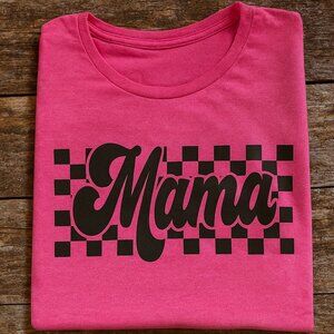 Checkered Mama Tee